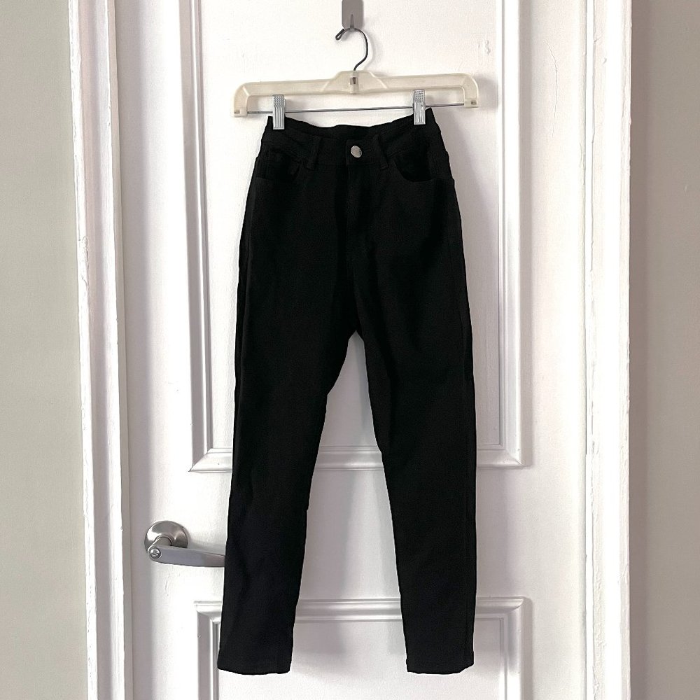 SHEIN Black High Waist Cropped Skinny Jeans/Jeggings
